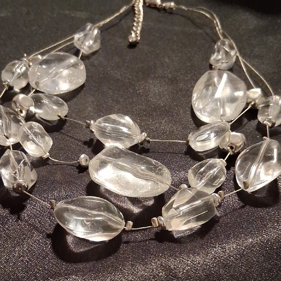 Chico's Silver and Clear Beaded Necklace - Picture 4 of 6